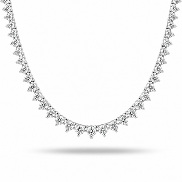 14k White Gold Lab Grown Diamond 3-Prong Tennis Necklace 7.00ctw
