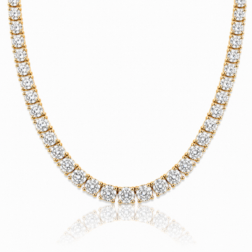 14k Yellow Gold Lab Grown Diamond Classic Tennis Necklace 13.00ctw