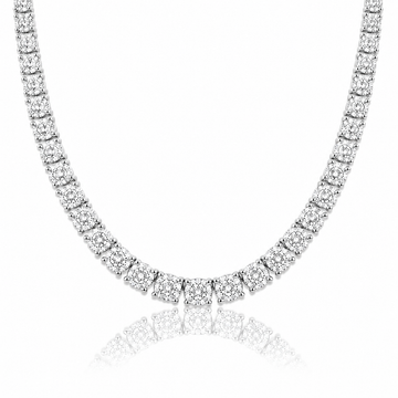 14k White Gold Lab Grown Diamond Classic Tennis Necklace 13.00ctw