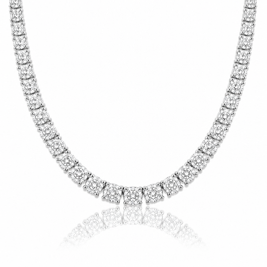 14k White Gold Lab Grown Diamond Classic Tennis Necklace 13.00ctw