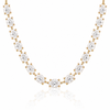 14k Yellow Gold Lab Grown Oval Diamond Tennis Necklace 15.00ctw