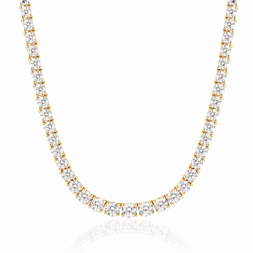 14k Yellow Gold Lab Grown Diamond Classic Tennis Necklace 9.00ctw