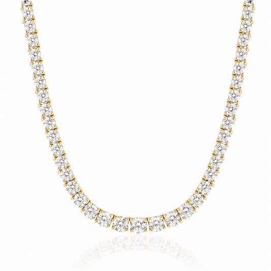 14k Yellow Gold Lab Grown Diamond Classic Tennis Necklace 9.00ctw