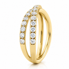 14k Yellow Gold Lab Grown Criss Cross Infinity Diamond Band 1.00ctw