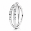 18k White Gold Criss Cross Infinity Diamond Band 1.00ctw
