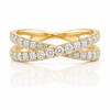 18k Yellow Gold Criss Cross Infinity Diamond Band 1.00ctw