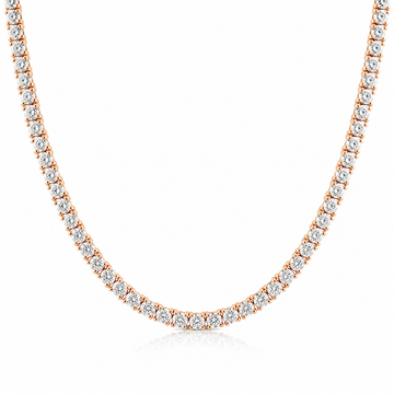14k Rose Gold Lab Grown Diamond Classic Tennis Necklace 8.00ctw