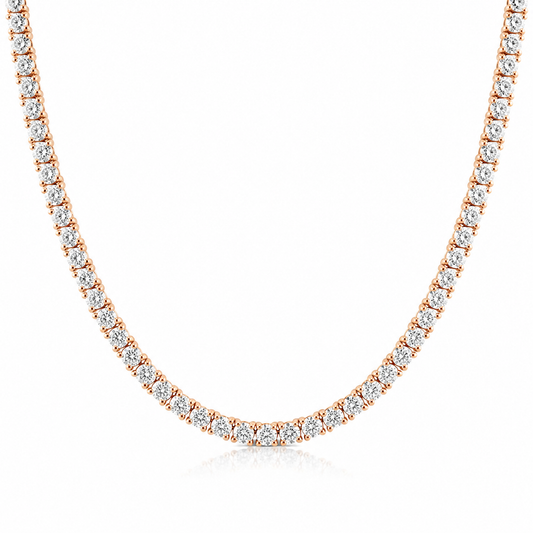 14k Rose Gold Lab Grown Diamond Classic Tennis Necklace 8.00ctw