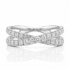 14k White Gold Lab Grown Criss Cross Infinity Diamond Band 1.00ctw