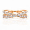 18k Rose Gold Criss Cross Infinity Diamond Band 1.00ctw