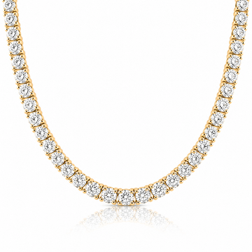 14k Yellow Gold Lab Grown Diamond Classic Tennis Necklace 10.00ctw