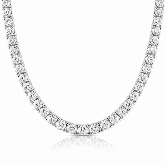 14k White Gold Lab Grown Diamond Classic Tennis Necklace 10.00ctw