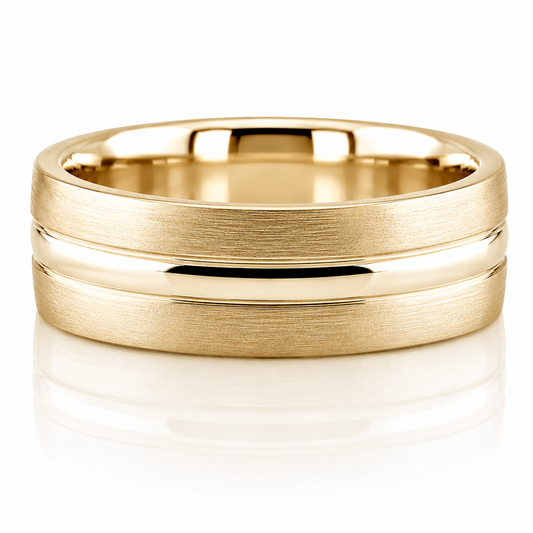 14k Yellow Gold Mens Band 7mm
