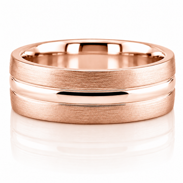14k Rose Gold Mens Band 7mm