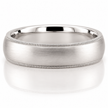 Platinum Milgrain Detail Mens Band