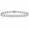 14k White Gold Lab Grown Emerald Diamond Tennis Bracelet 15.00ctw