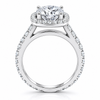 14k White Gold 2.00ct Lab Grown Round Diamond Halo Engagement Ring
