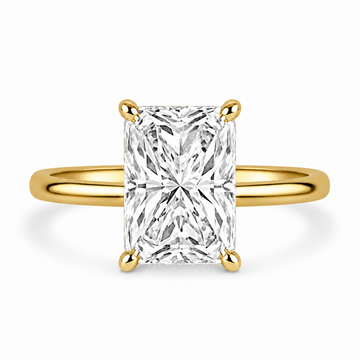 14k Yellow Gold 3.11ct Natural Elongated Radiant Diamond Solitaire Engagement Ring