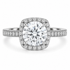 14k White Gold 2.00ct Lab Grown Round Diamond Halo Engagement Ring
