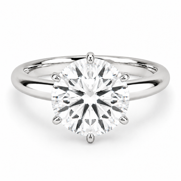 14k White Gold 3.50ct Lab Grown Round Diamond Solitaire Engagement Ring