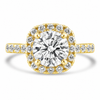 14k Yellow Gold 1.80ct Lab Grown Round Diamond Halo Engagement Ring