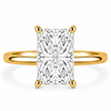 14k Yellow Gold 3.00ct Lab Grown Elongated Radiant Diamond Invisible Halo Solitaire Engagement Ring
