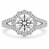 14k White Gold 2.00ct Lab Grown Round Diamond Halo Engagement Ring