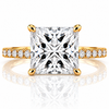 14k Yellow Gold 3.50ct Lab Grown Princess Diamond Invisible Halo Engagement Ring