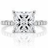 18k White Gold 3.00ct Lab Grown Princess Diamond Invisible Halo Engagement Ring