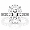 14k White Gold 4.50ct Lab Grown Oval Diamond Invisible Halo Engagement Ring