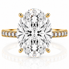 14k Yellow Gold 5.00ct Lab Grown Oval Diamond Invisible Halo Engagement Ring