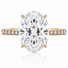 14k Yellow Gold 3.50ct Lab Grown Oval Diamond Invisible Halo Engagement Ring