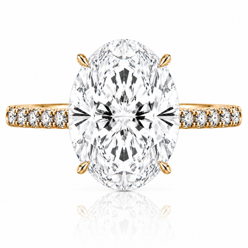 14k Yellow Gold 3.50ct Lab Grown Oval Diamond Invisible Halo Engagement Ring
