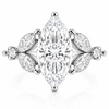 14k White Gold 4.30ctw Lab Grown Marquise Diamond & Marquise Side Stones Engagement Ring