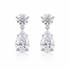 14k White Gold Lab Grown Round & Pear Multi Shape Diamond Earrings 3.00ctw