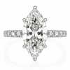14k White Gold 3.00ct Lab Grown Marquise Diamond Band Engagement Ring