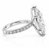14k White Gold 4.00ct Lab Grown Marquise Diamond Band Engagement Ring