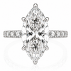 14k White Gold 4.00ct Lab Grown Marquise Diamond Band Engagement Ring
