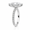 14k White Gold 4.00ct Lab Grown Marquise Diamond Band Engagement Ring