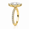 14k Yellow Gold 3.00ct Lab Grown Marquise Diamond Band Engagement Ring