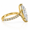 14k Yellow Gold 3.00ct Lab Grown Marquise Diamond Band Engagement Ring