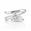 14k White Gold Lab Grown Pear Diamond Wrap Ring 1.25ctw