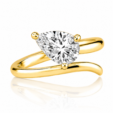 14k Yellow Gold Lab Grown Pear Diamond Wrap Ring 1.25ctw