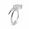 14k White Gold Lab Grown Pear Diamond Wrap Ring 1.25ctw