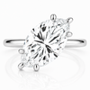 14k White Gold 4.00ct Lab Grown Marquise Diamond Asymmetric Solitaire Engagement Ring