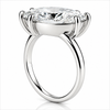 14k White Gold 4.00ct Lab Grown Marquise Diamond Asymmetric Solitaire Engagement Ring