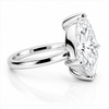 14k White Gold 4.00ct Lab Grown Marquise Diamond Asymmetric Solitaire Engagement Ring