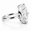 14k White Gold 4.00ct Lab Grown Marquise Diamond Asymmetric Solitaire Engagement Ring