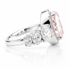 14k White Gold 4.00ct Lab Grown Oval Pink Diamond Halo Engagement Ring