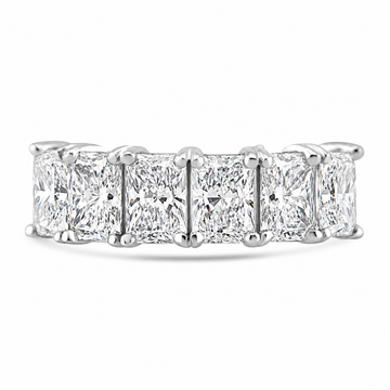 14k White Gold Lab Grown Radiant Diamond Band 3.50ctw
